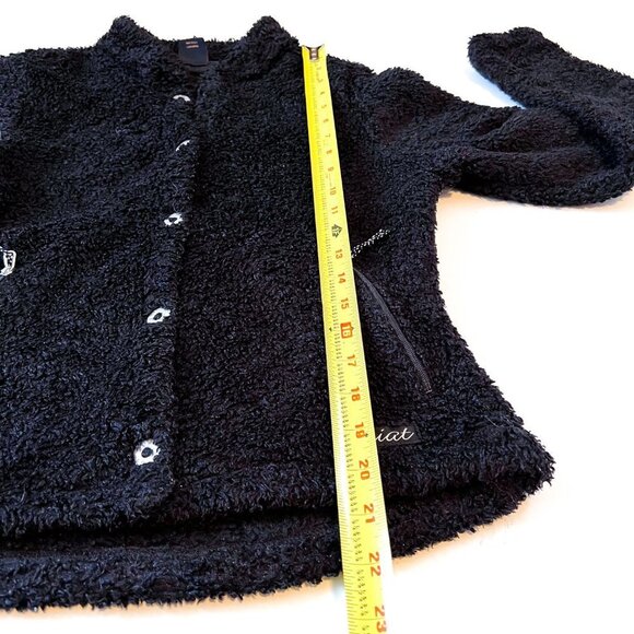 Ariat Fuzzy Black Snap Closure Fleece Jacket Size Small - Picture 6 of 12